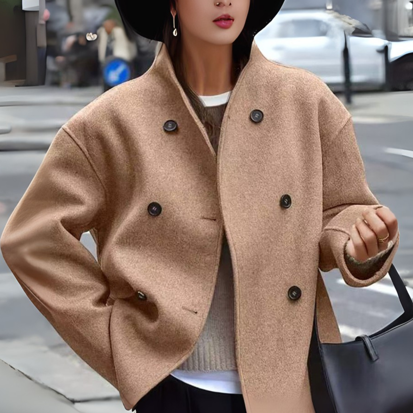 Stand Collar Long Sleeve Coat