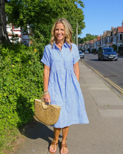 Megan Striped Midi Dress