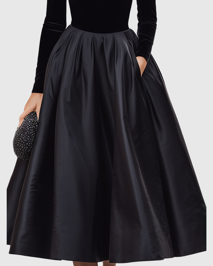 Aradia Velvet Satin Midi Dress