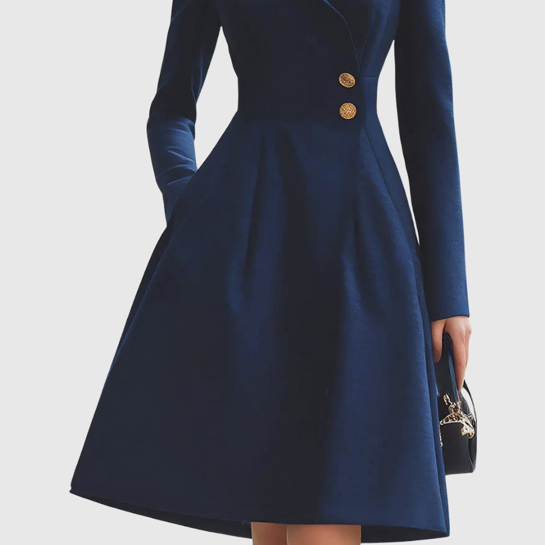 Eleanor Navy Tailored Coat Dress