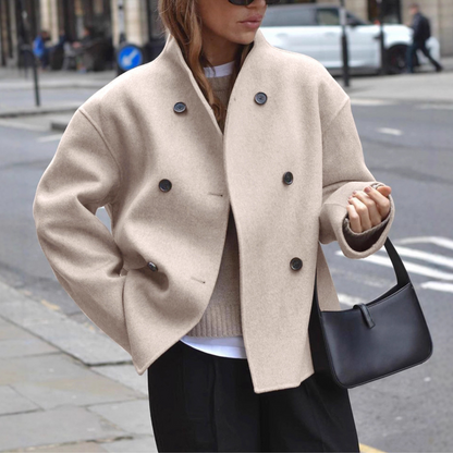 Stand Collar Long Sleeve Coat