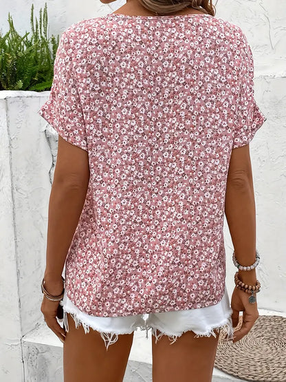 Floral Print Button Blouse