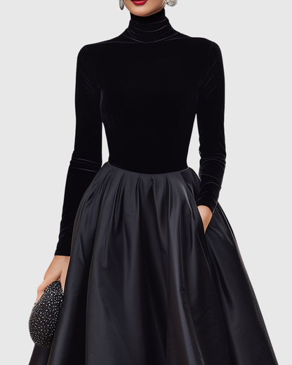 Aradia Velvet Satin Midi Dress