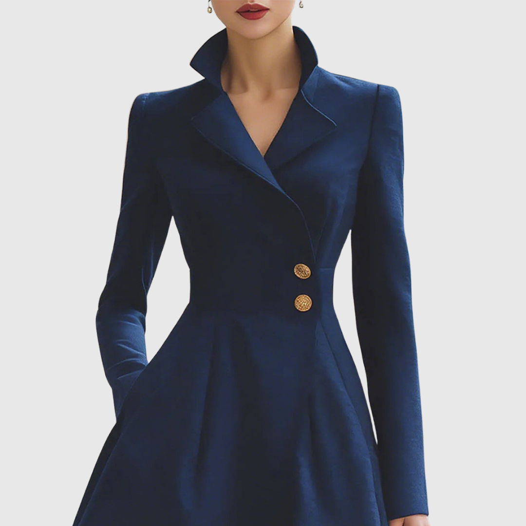 Eleanor Navy Tailored Coat Dress