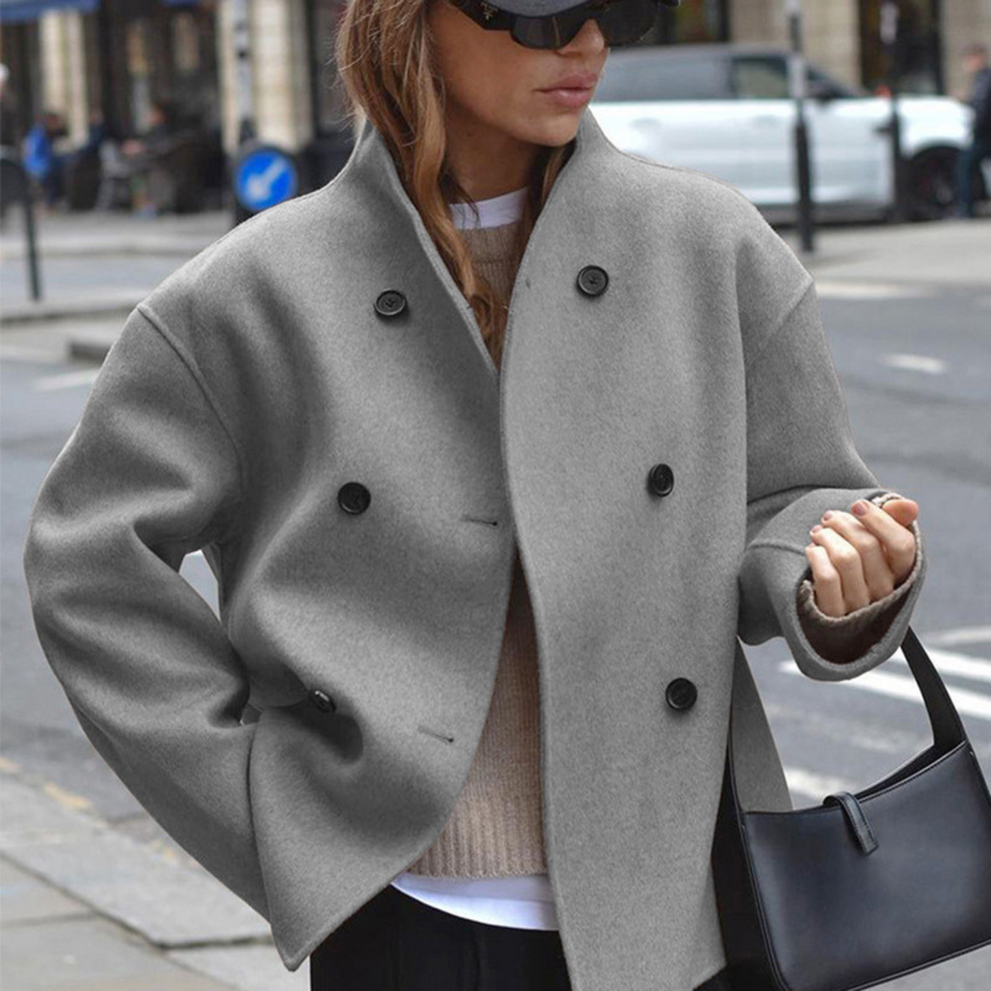 Stand Collar Long Sleeve Coat