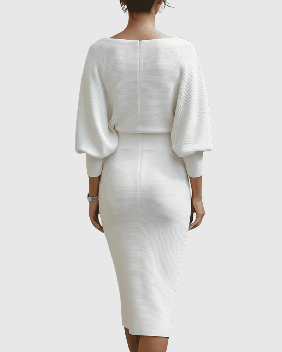 Ismeria Draped Batwing Midi Dress