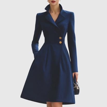 Eleanor Navy Tailored Coat Dress