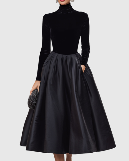Aradia Velvet Satin Midi Dress