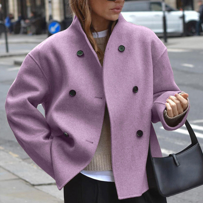 Stand Collar Long Sleeve Coat