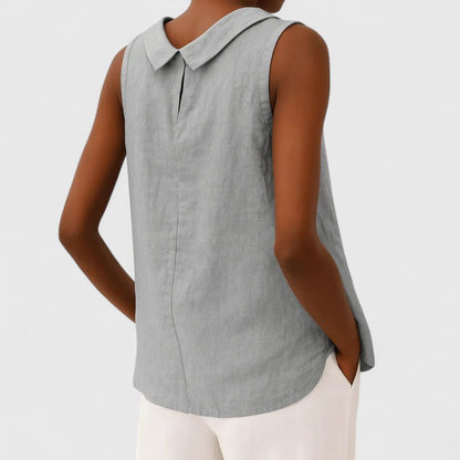 Elegant Top With Roll Collar