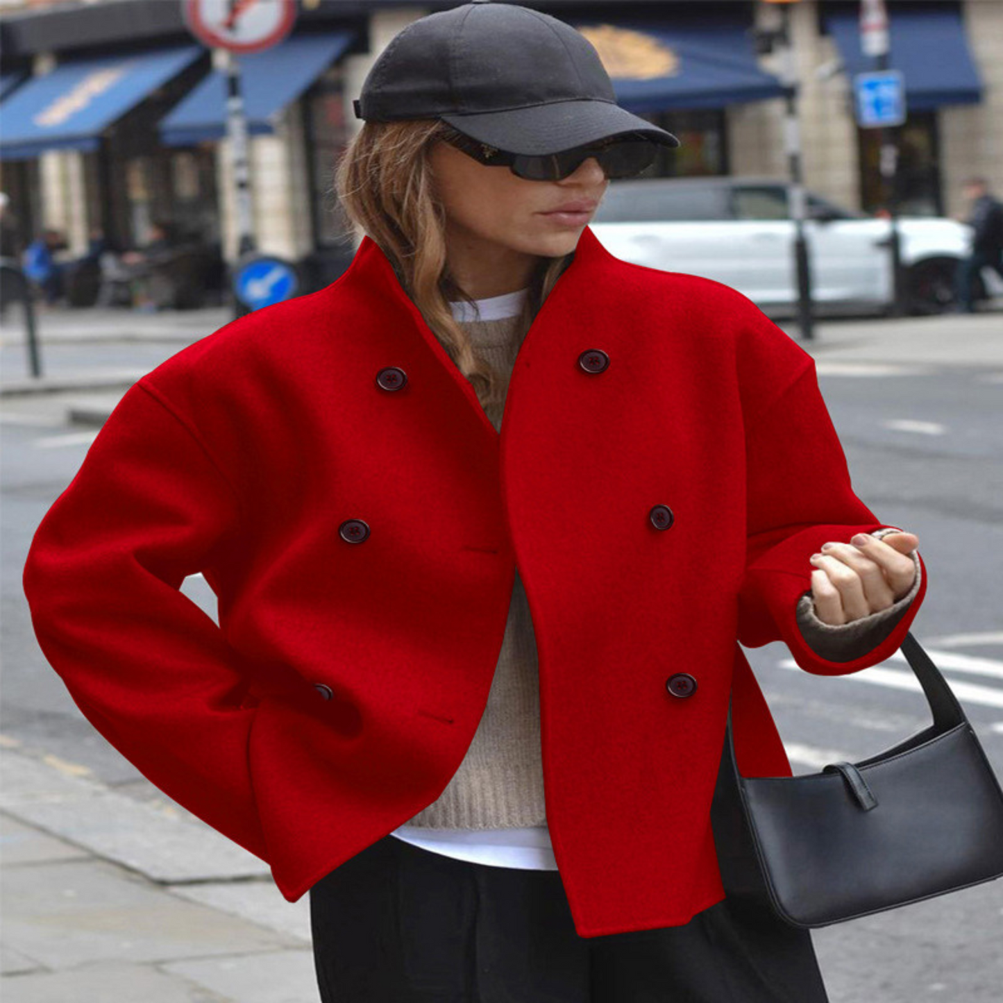 Stand Collar Long Sleeve Coat