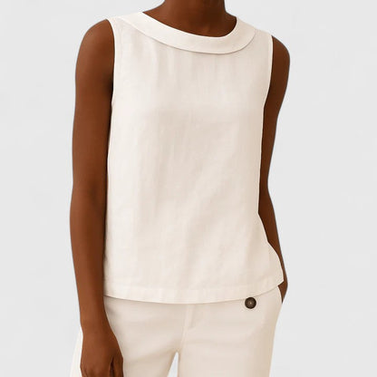Elegant Top With Roll Collar