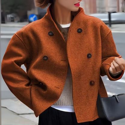 Stand Collar Long Sleeve Coat