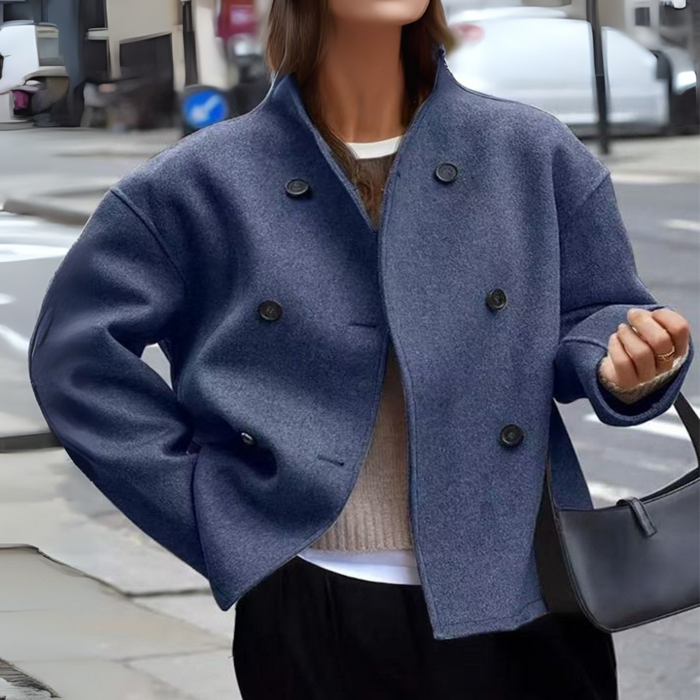 Stand Collar Long Sleeve Coat