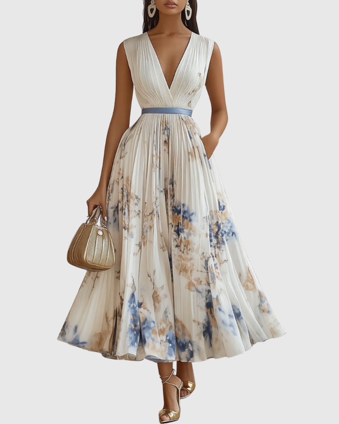 Rowella Pleated Maxi Dress