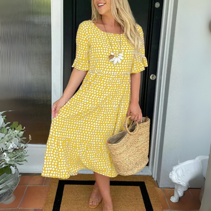 Aisha Relaxed Tiered Midi Dress