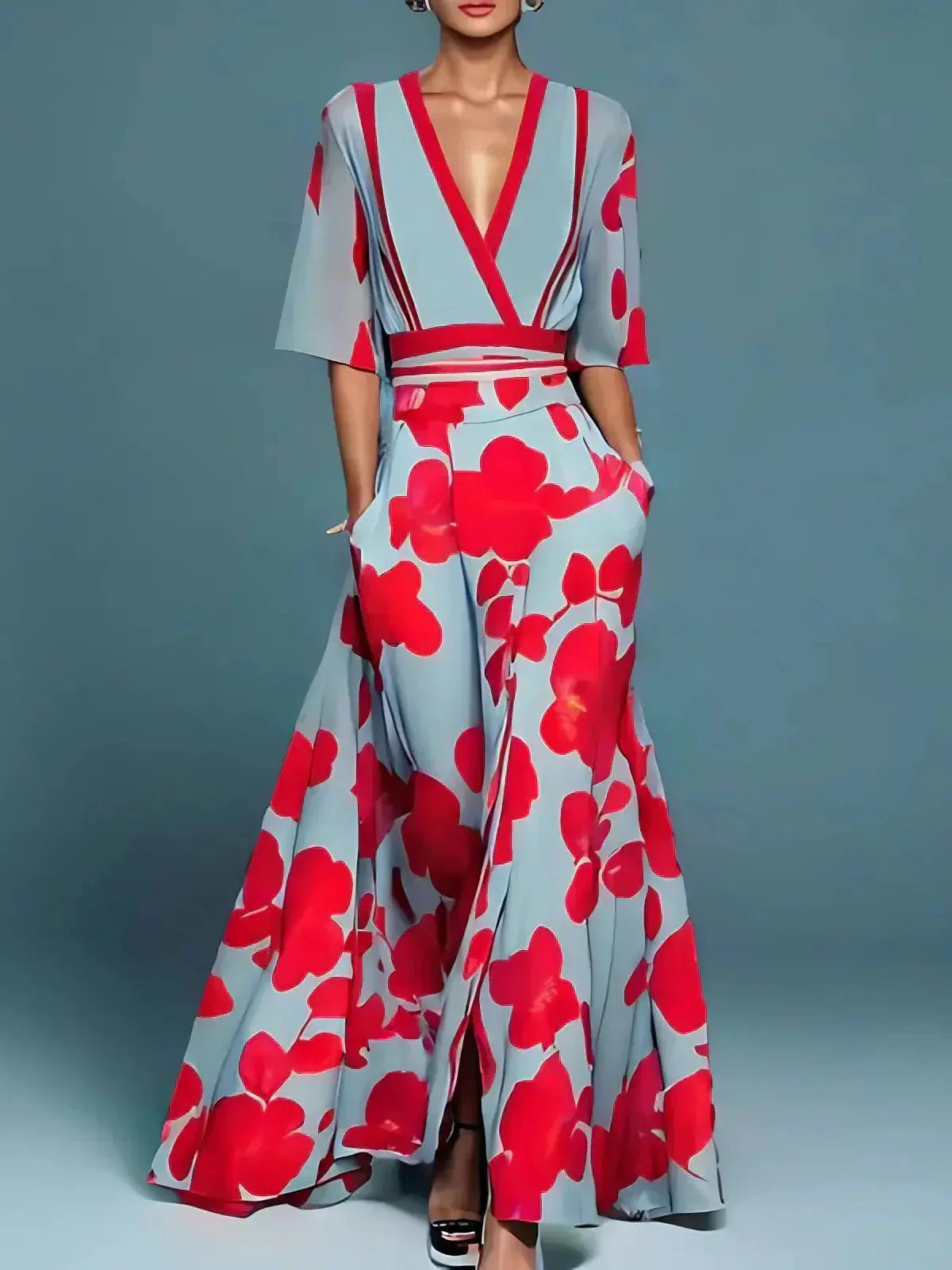 Kelly Floral Pattern Maxi Dress