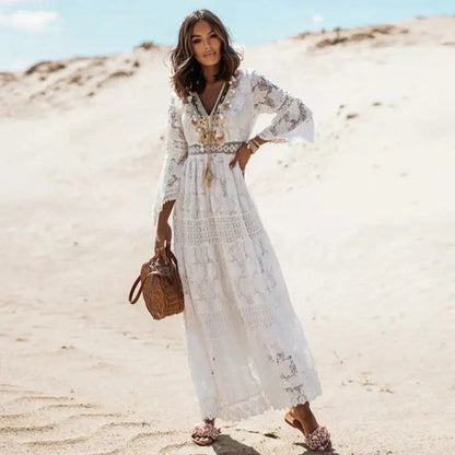 Skye Long-Sleeve Boho Maxi Dress