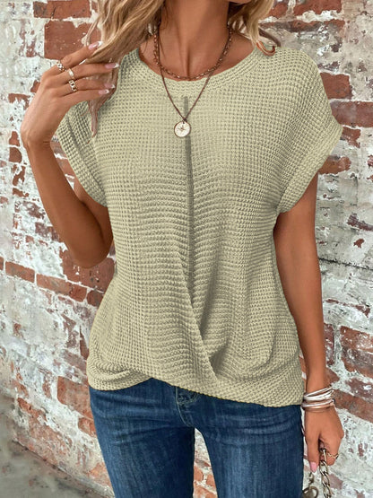 Waffle Knit Casual Tee
