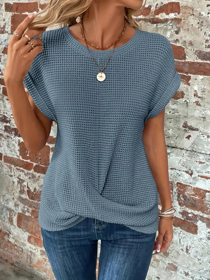 Waffle Knit Casual Tee
