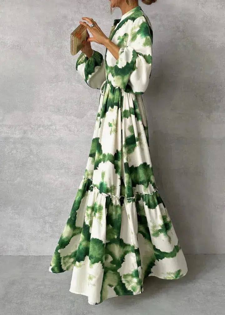 Sara V-Neck White Maxi Dress
