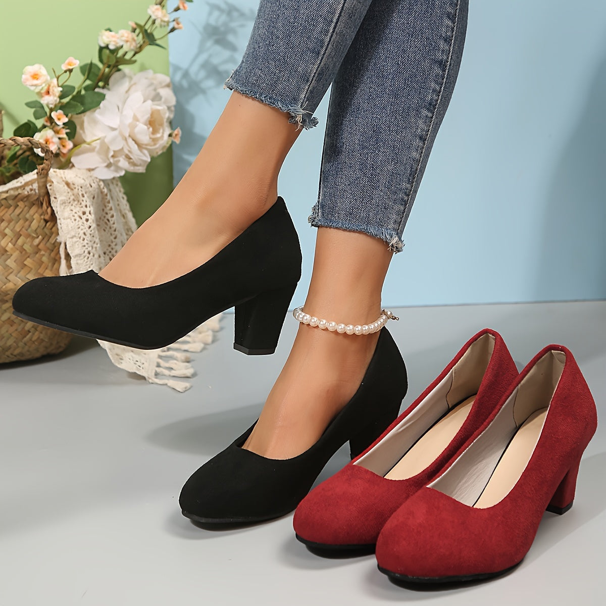 Block Heel Pumps