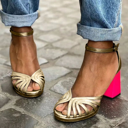 Classic Sandals with Ankle Strap and Open Toes