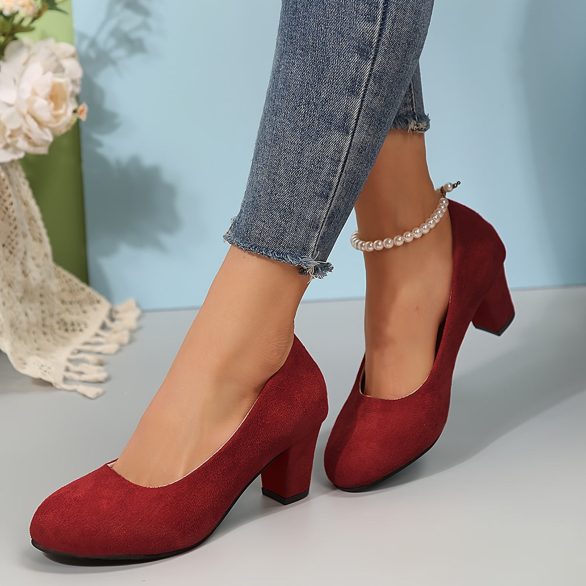 Block Heel Pumps
