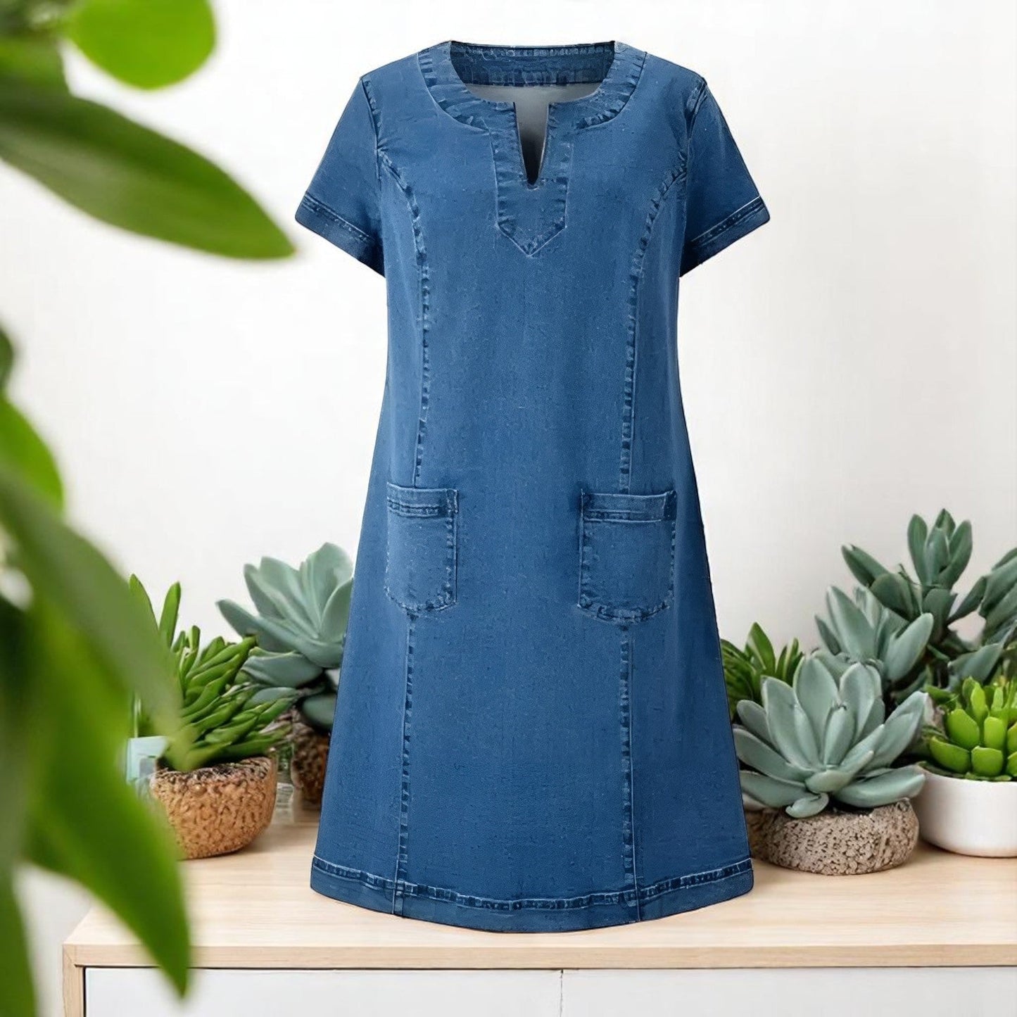 Celeste Denim A-Line Dress