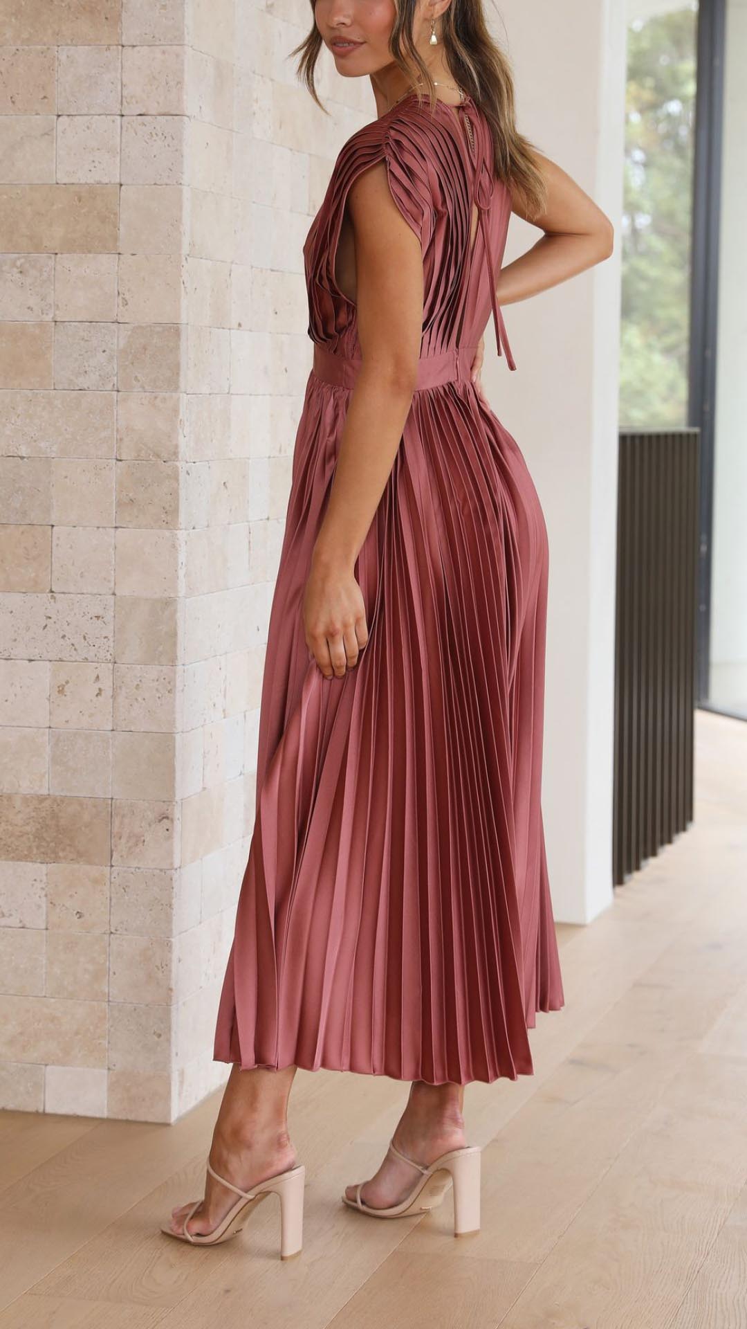 Juliette Pleated Tie Front Midi