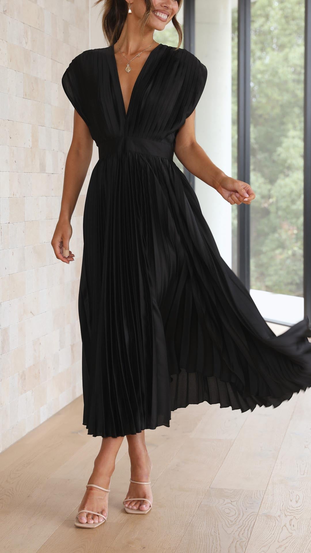 Juliette Pleated Tie Front Midi