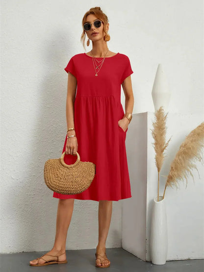 Seraphine Smocked Pocket Midi Dress