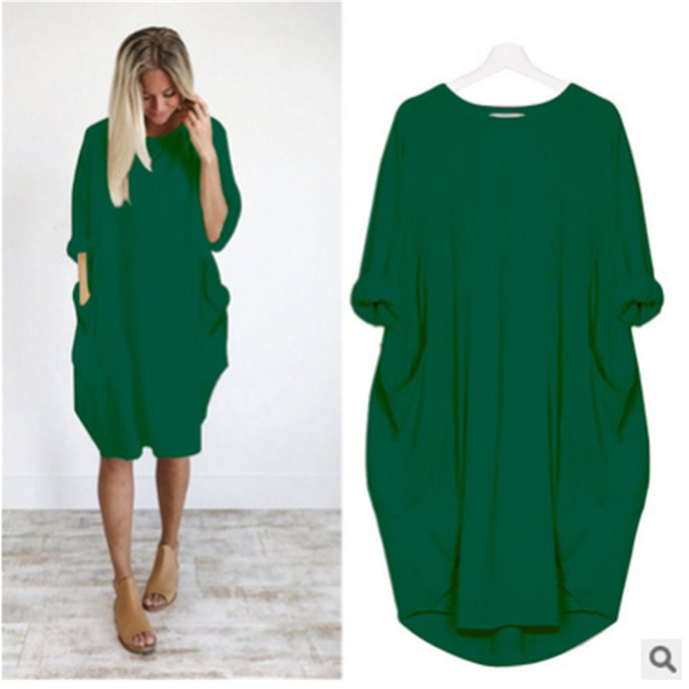 Elara Pocket Casual Midi Dress