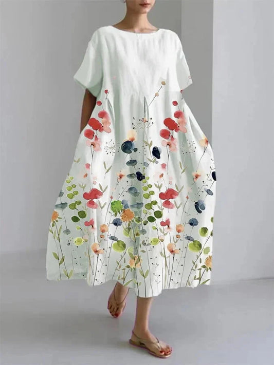 Elara Casual Floral Maxi Dress