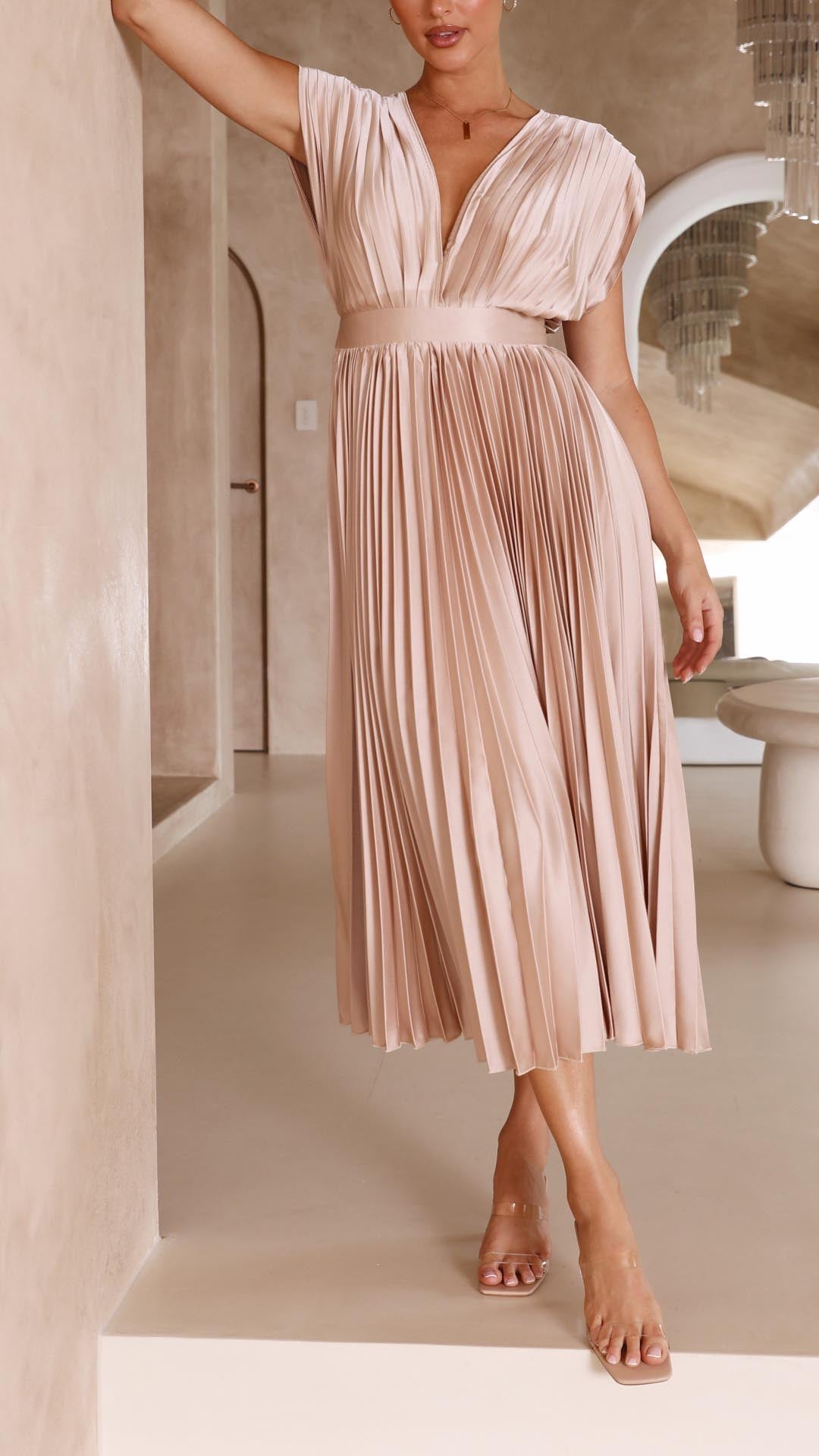 Juliette Pleated Tie Front Midi