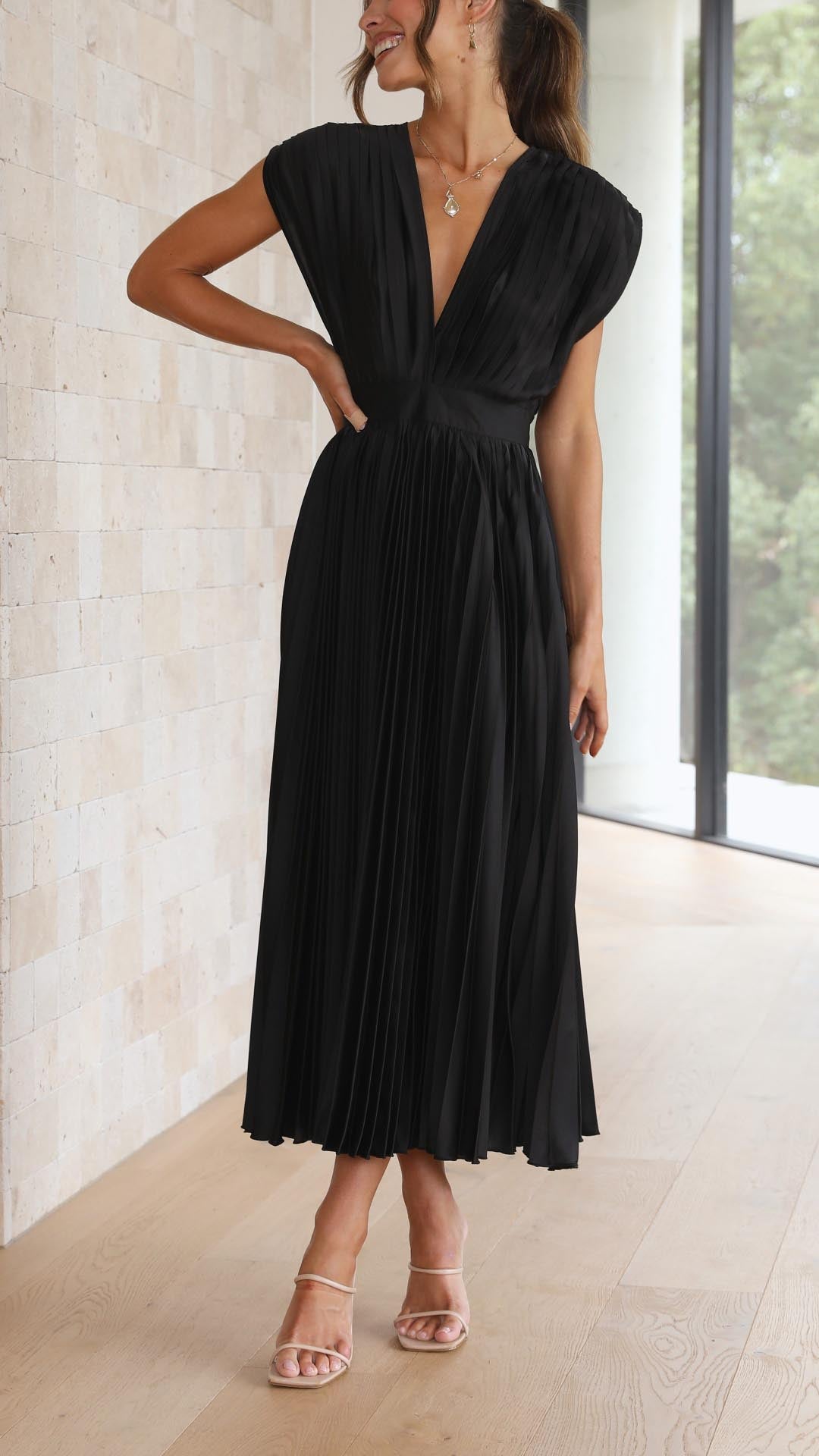 Juliette Pleated Tie Front Midi