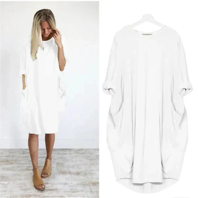 Elara Pocket Casual Midi Dress