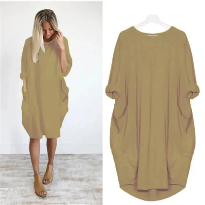 Elara Pocket Casual Midi Dress