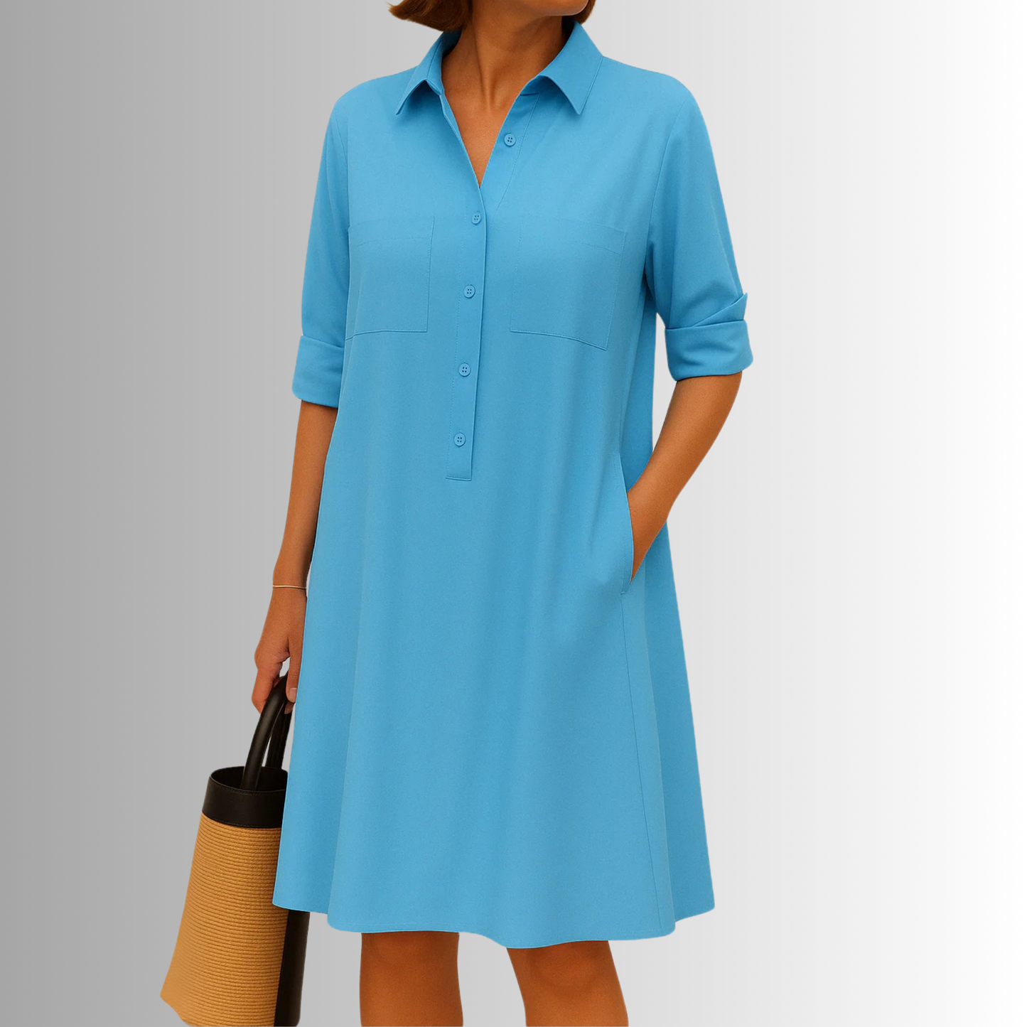 Sophia Button-Down A-Line Dress