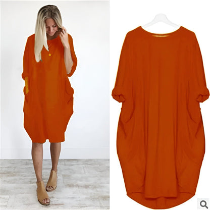 Elara Pocket Casual Midi Dress