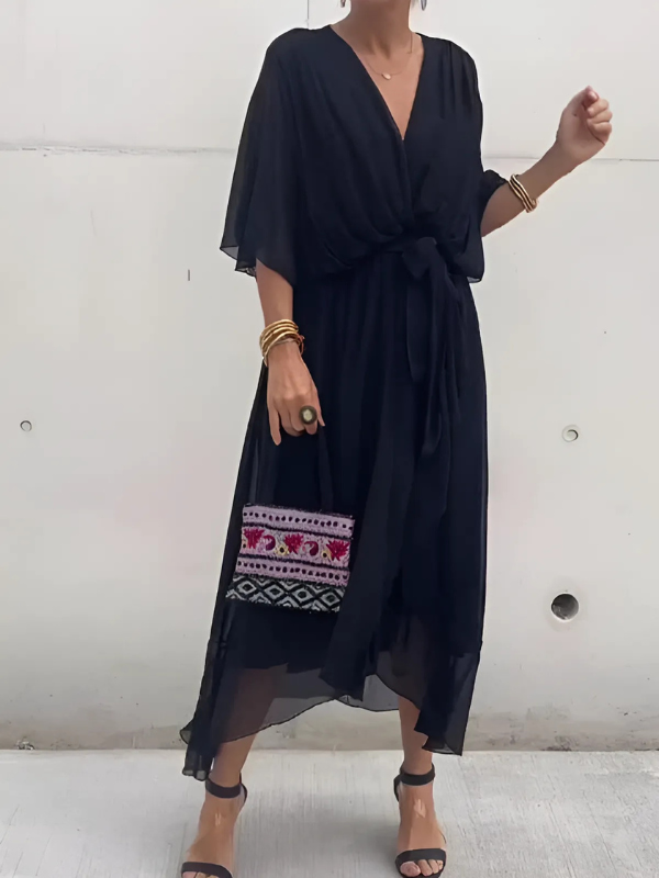 Sylvia Wrap Casual Midi Dress