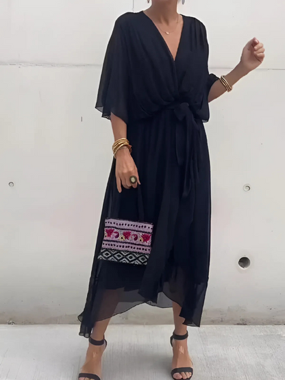 Sylvia Wrap Casual Midi Dress