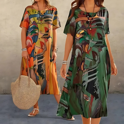 Reese Abstract Print Relaxed Midi
