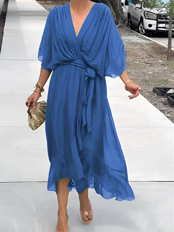 Sylvia Wrap Casual Midi Dress