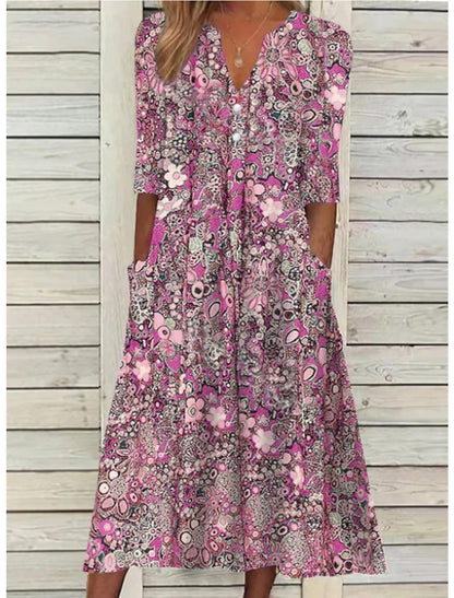 Serafina Floral Button-Down Dress