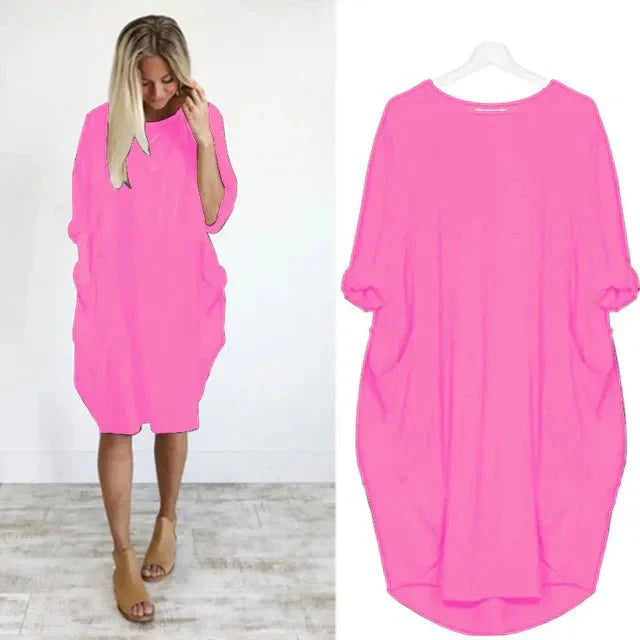 Elara Pocket Casual Midi Dress