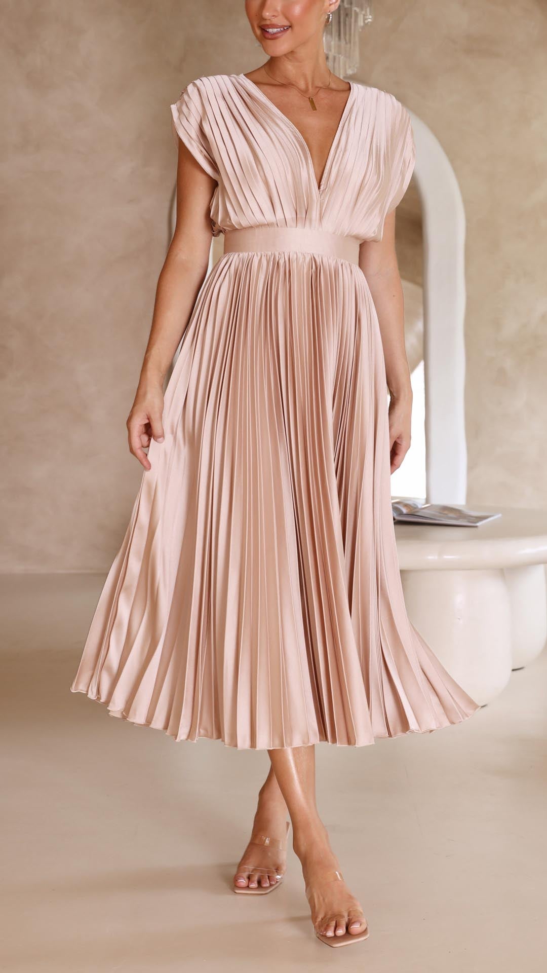 Juliette Pleated Tie Front Midi