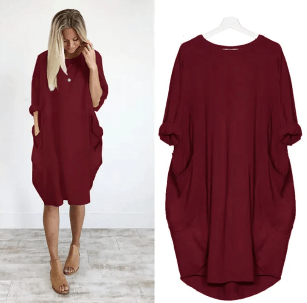 Elara Pocket Casual Midi Dress