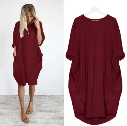 Elara Pocket Casual Midi Dress