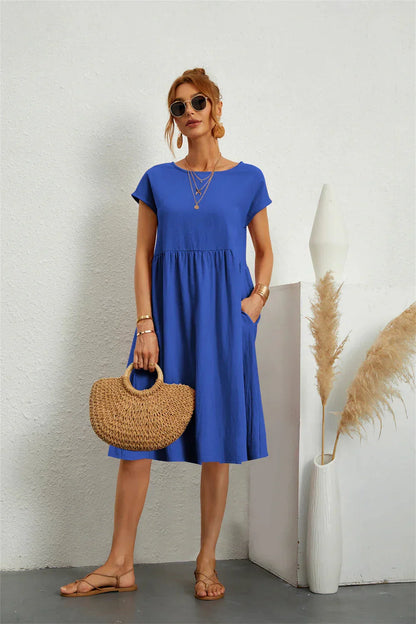Seraphine Smocked Pocket Midi Dress